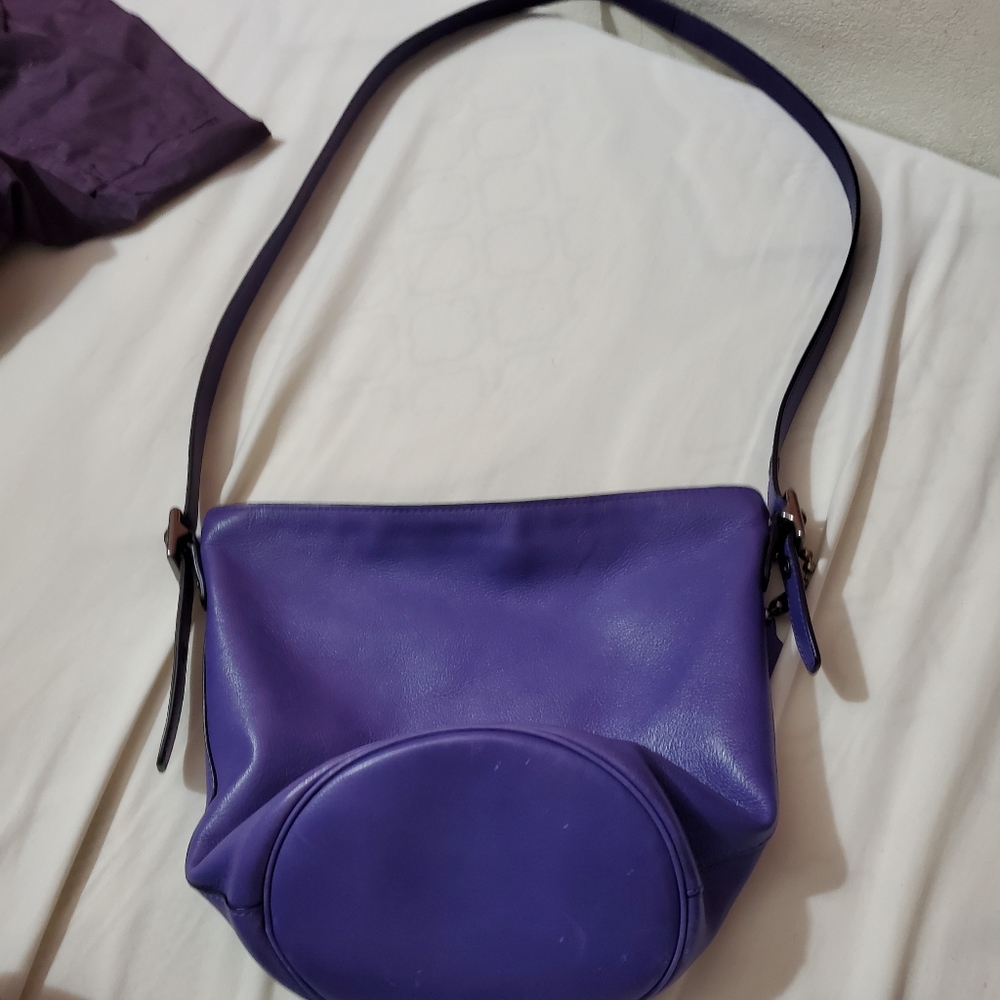 GENUINE COACH Bag. Unique royal purple leather. 💜  Used a couple of times only